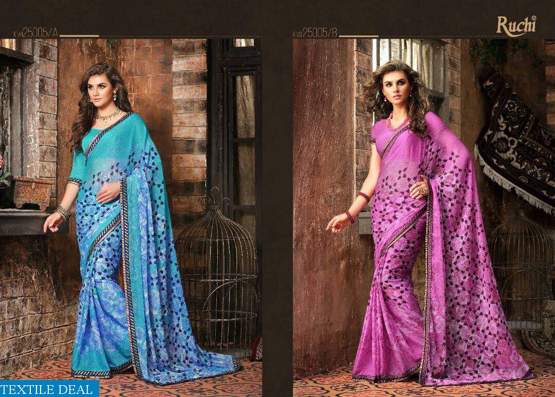 Ruchi chiffon mania vol-5 Wholesale chiffon Saree collection